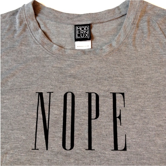 Modern Lux Tops - *3/$25* Modern Lux Grey 'Nope' Tee